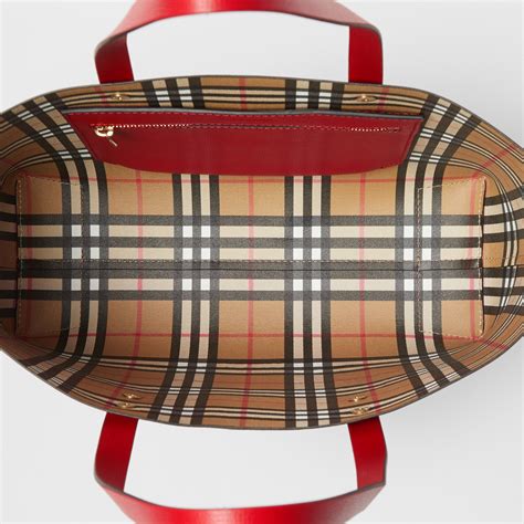 burberry small leather crest tote red|Burberry outlet tote bags.